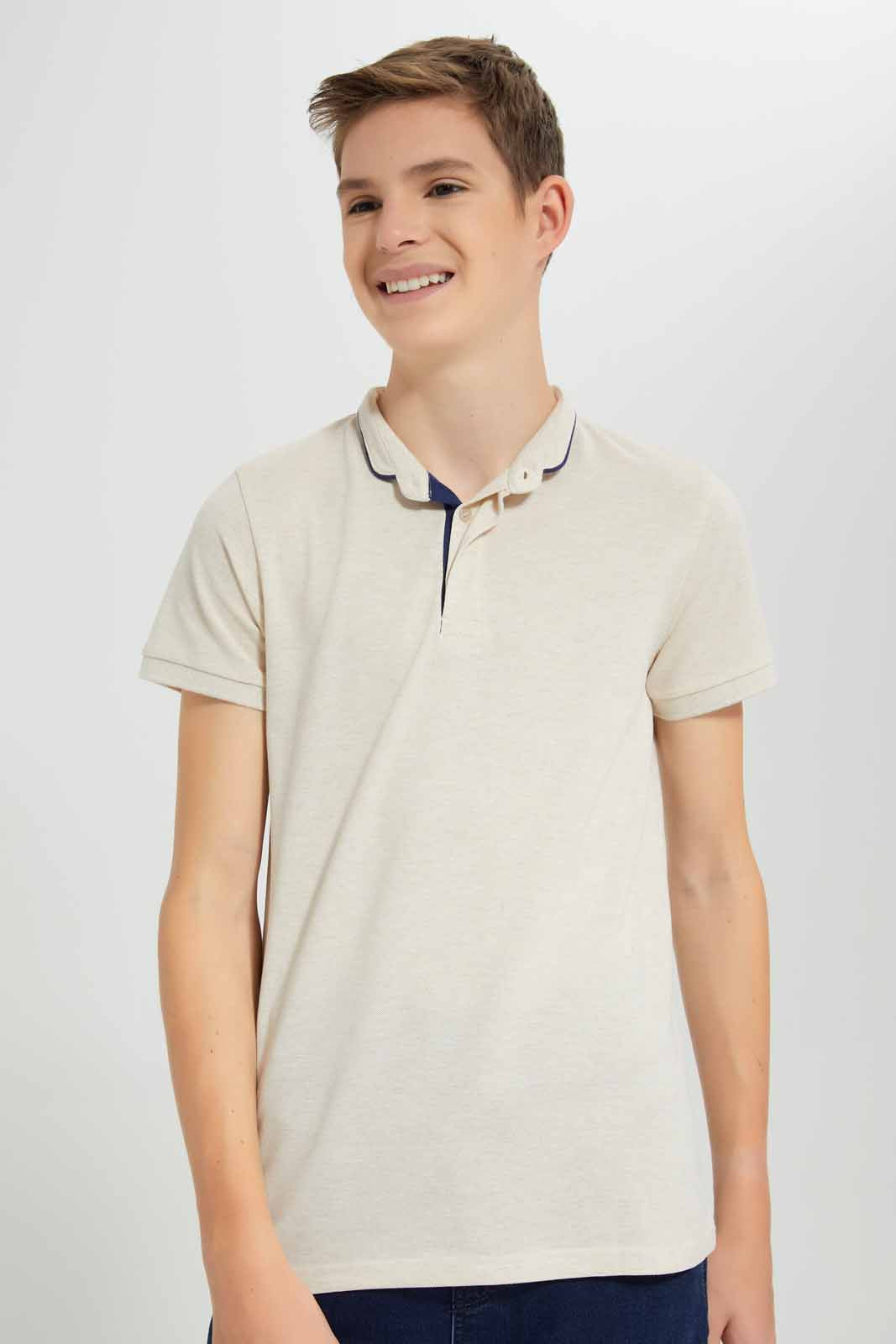 Redtag-Beige-Table-Polo-BSR-Polo-T-Shirts,-Category:Polo-T-Shirts,-Colour:Beige,-Deals:New-In,-Filter:Senior-Boys-(9-to-14-Yrs),-New-In-BSR-APL,-Non-Sale,-Section:Boys-(0-to-14Yrs),-TBL,-W22O-Senior-Boys-9 to 14 Years