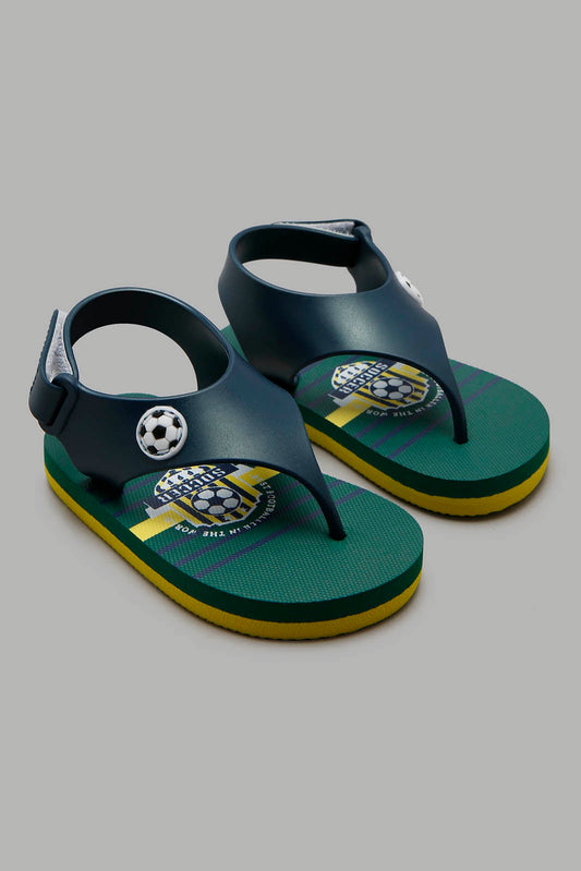 Redtag-Green-Foot-Ball-Print-Toe-Post-With-Backstrap-BOY-Flip-Flops,-Category:Flip-Flops,-Colour:Assorted,-Deals:New-In,-Filter:Boys-Footwear-(3-to-5-Yrs),-New-In-BOY-FOO,-Non-Sale,-Section:Boys-(0-to-14Yrs),-W22A-Boys-3 to 5 Years