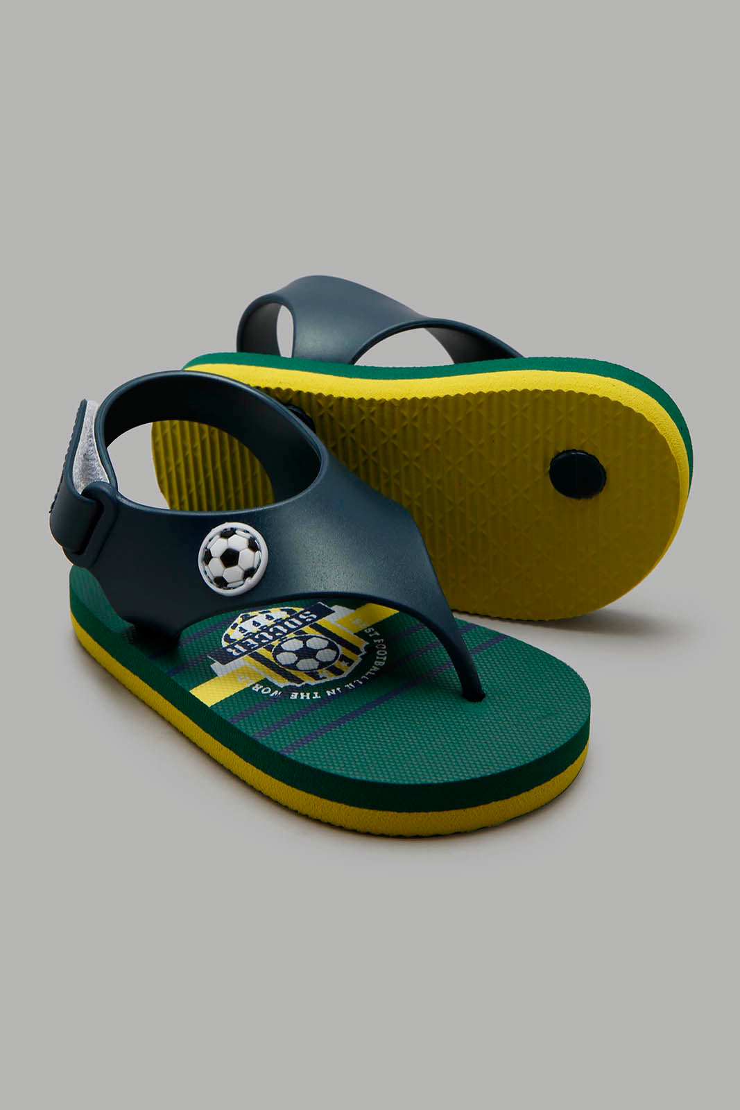 Redtag-Green-Foot-Ball-Print-Toe-Post-With-Backstrap-BOY-Flip-Flops,-Category:Flip-Flops,-Colour:Assorted,-Deals:New-In,-Filter:Boys-Footwear-(3-to-5-Yrs),-New-In-BOY-FOO,-Non-Sale,-Section:Boys-(0-to-14Yrs),-W22A-Boys-3 to 5 Years