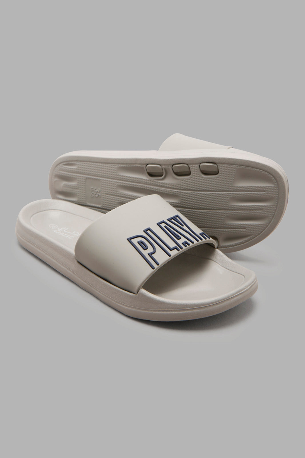 Redtag-Grey-Slogan-Print-Slide-BSR-Flip-Flops,-Category:Flip-Flops,-Colour:Grey,-Deals:New-In,-Filter:Boys-Footwear-(5-to-14-Yrs),-New-In-BSR-FOO,-Non-Sale,-Section:Boys-(0-to-14Yrs),-W22A-Senior-Boys-5 to 14 Years