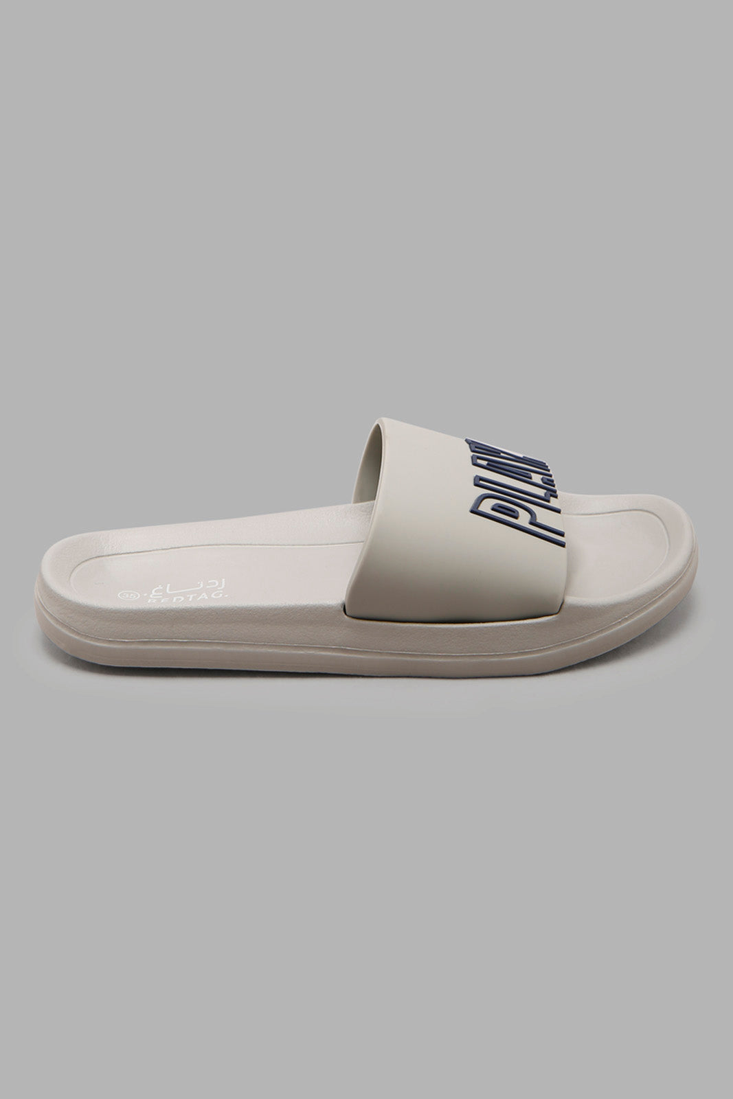 Redtag-Grey-Slogan-Print-Slide-BSR-Flip-Flops,-Category:Flip-Flops,-Colour:Grey,-Deals:New-In,-Filter:Boys-Footwear-(5-to-14-Yrs),-New-In-BSR-FOO,-Non-Sale,-Section:Boys-(0-to-14Yrs),-W22A-Senior-Boys-5 to 14 Years