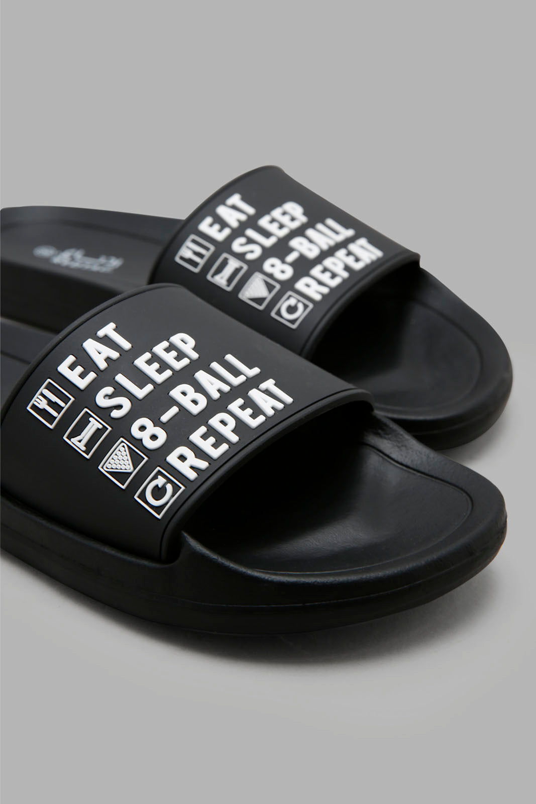 Redtag-Black-Slogan-Print-Slide-BSR-Flip-Flops,-Category:Flip-Flops,-Colour:Black,-Deals:New-In,-Filter:Boys-Footwear-(5-to-14-Yrs),-New-In-BSR-FOO,-Non-Sale,-Section:Boys-(0-to-14Yrs),-W22A-Senior-Boys-5 to 14 Years