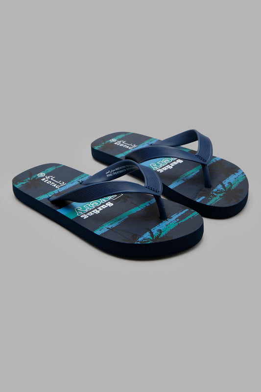 Redtag-Navy-Beach-Print-Toe-Post-BSR-Flip-Flops,-Category:Flip-Flops,-Colour:Navy,-Deals:New-In,-Filter:Boys-Footwear-(5-to-14-Yrs),-New-In-BSR-FOO,-Non-Sale,-Section:Boys-(0-to-14Yrs),-W22A-Senior-Boys-5 to 14 Years