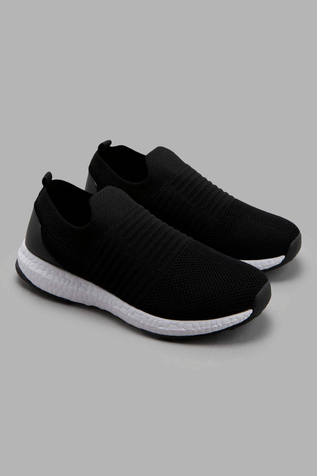 Redtag-Black-Knit-Slip-On-BSR-Trainers,-Category:Trainers,-Colour:Black,-Deals:New-In,-Filter:Boys-Footwear-(5-to-14-Yrs),-New-In-BSR-FOO,-Non-Sale,-Section:Boys-(0-to-14Yrs),-W22A-Senior-Boys-5 to 14 Years
