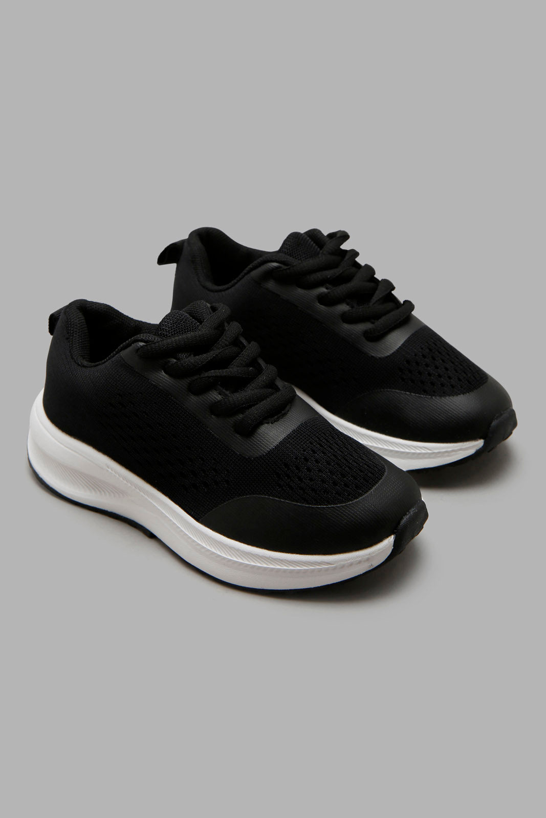 Redtag-Black-Knit-Sneaker-BOY-Trainers,-Category:Trainers,-Colour:Black,-Deals:New-In,-Filter:Boys-Footwear-(3-to-5-Yrs),-New-In-BOY-FOO,-Non-Sale,-Section:Boys-(0-to-14Yrs),-W22A-Boys-3 to 5 Years