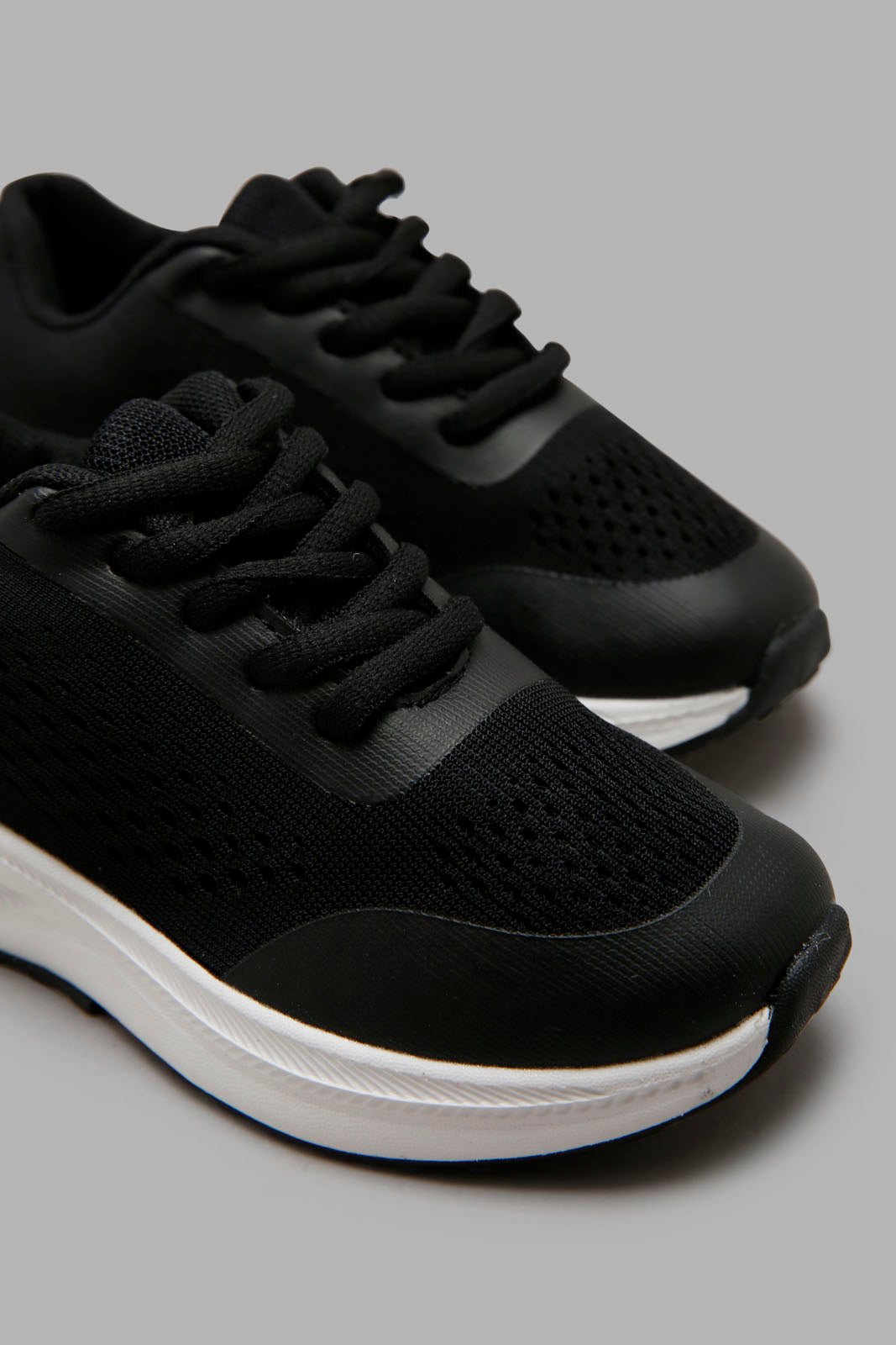 Redtag-Black-Knit-Sneaker-BOY-Trainers,-Category:Trainers,-Colour:Black,-Deals:New-In,-Filter:Boys-Footwear-(3-to-5-Yrs),-New-In-BOY-FOO,-Non-Sale,-Section:Boys-(0-to-14Yrs),-W22A-Boys-3 to 5 Years