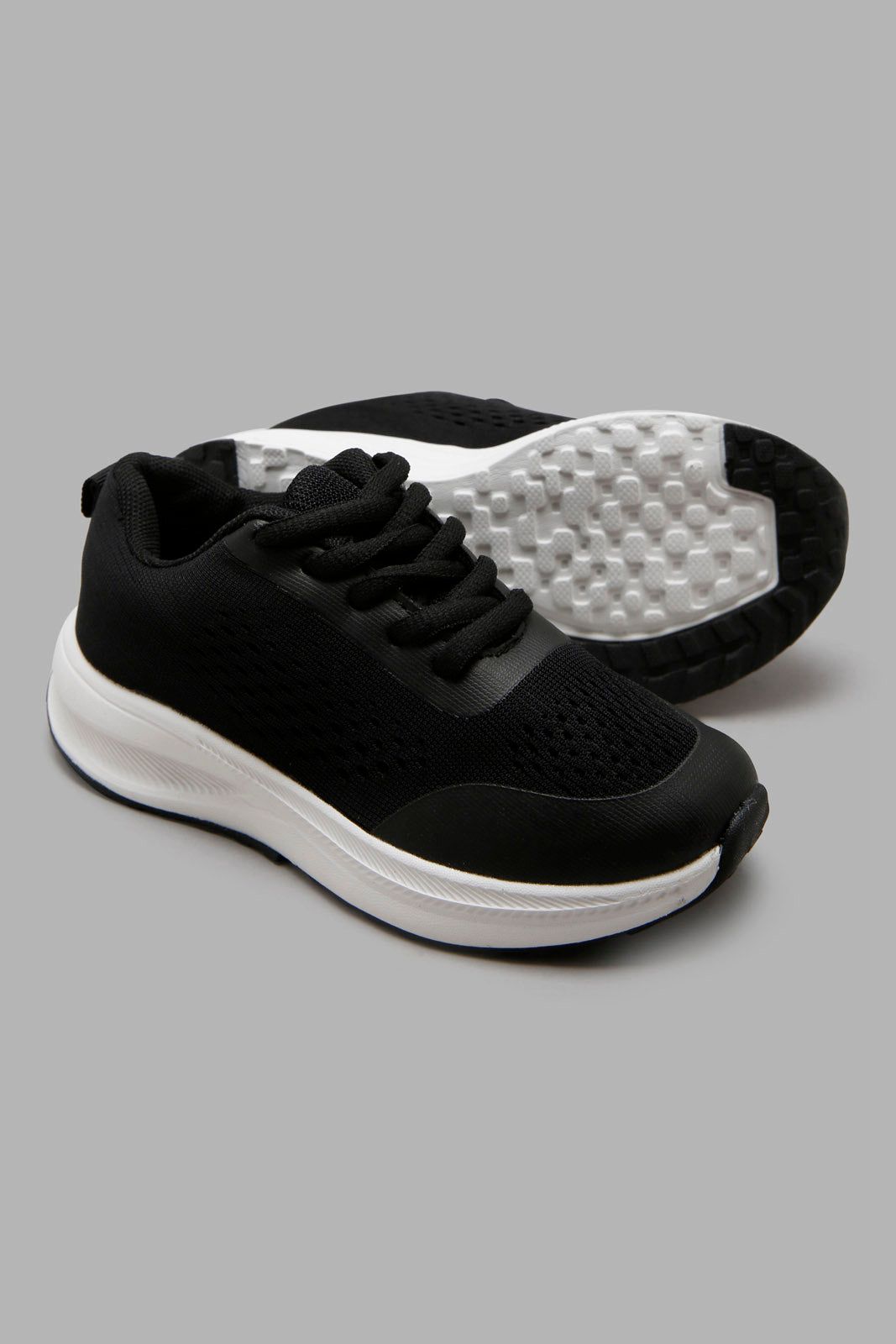 Redtag-Black-Knit-Sneaker-BOY-Trainers,-Category:Trainers,-Colour:Black,-Deals:New-In,-Filter:Boys-Footwear-(3-to-5-Yrs),-New-In-BOY-FOO,-Non-Sale,-Section:Boys-(0-to-14Yrs),-W22A-Boys-3 to 5 Years
