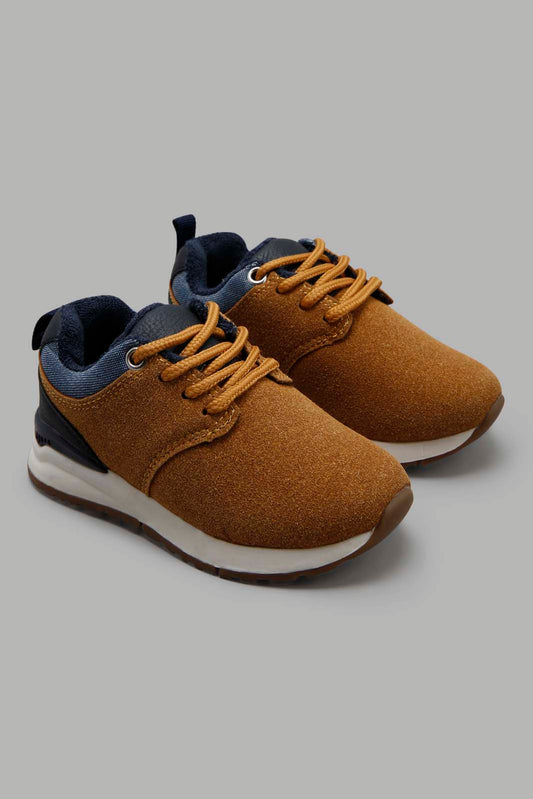 Redtag-Mustard-Lace-Up-Trainer-Category:Shoes,-Colour:Mustard,-Deals:New-In,-Filter:Boys-Footwear-(1-to-3-Yrs),-INB-Shoes,-New-In-INB-FOO,-Non-Sale,-Section:Boys-(0-to-14Yrs),-W22A-Infant-Boys-1 to 3 Years