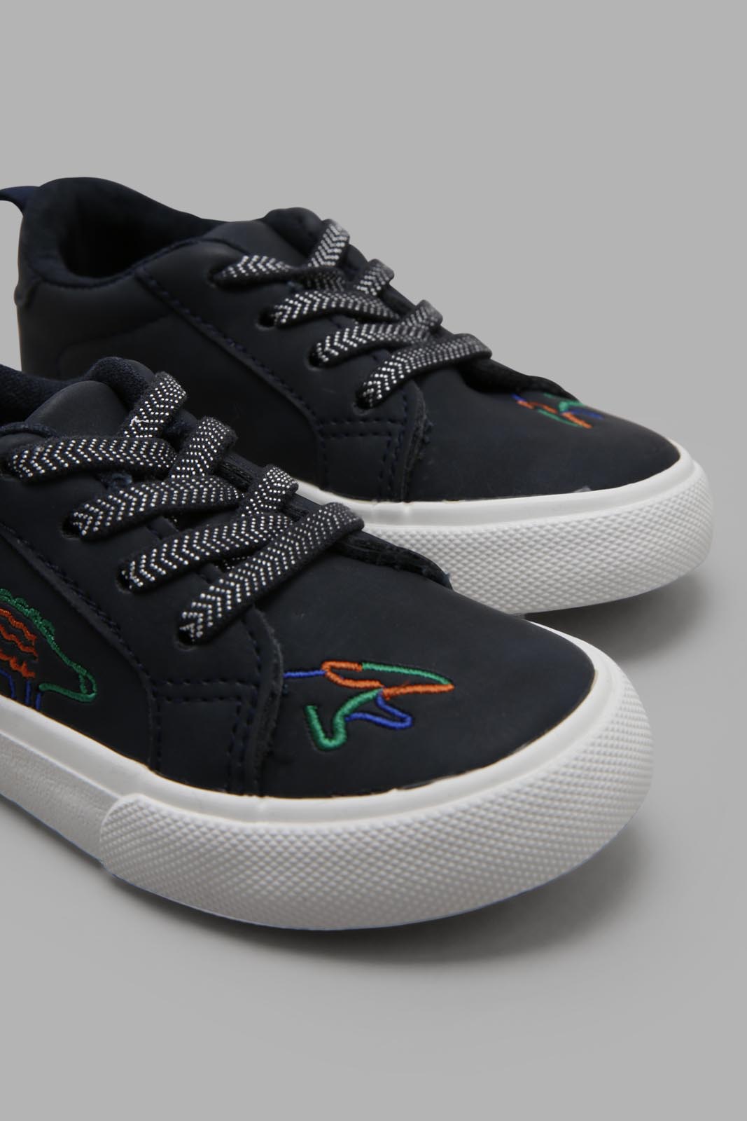 Redtag-Navy-Lace-Up-Dinosaur-Trim-Sneaker-Category:Shoes,-Colour:Navy,-Deals:New-In,-Filter:Boys-Footwear-(1-to-3-Yrs),-INB-Shoes,-New-In-INB-FOO,-Non-Sale,-Section:Boys-(0-to-14Yrs),-W22A-Infant-Boys-1 to 3 Years