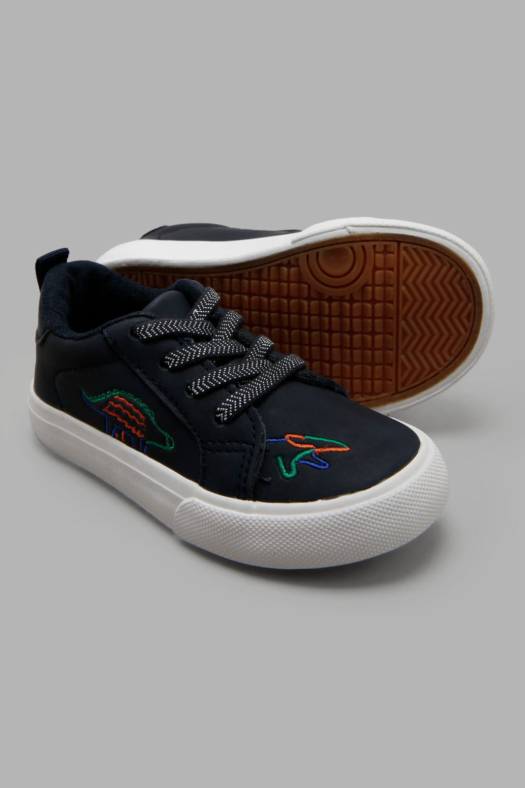 Redtag-Navy-Lace-Up-Dinosaur-Trim-Sneaker-Category:Shoes,-Colour:Navy,-Deals:New-In,-Filter:Boys-Footwear-(1-to-3-Yrs),-INB-Shoes,-New-In-INB-FOO,-Non-Sale,-Section:Boys-(0-to-14Yrs),-W22A-Infant-Boys-1 to 3 Years