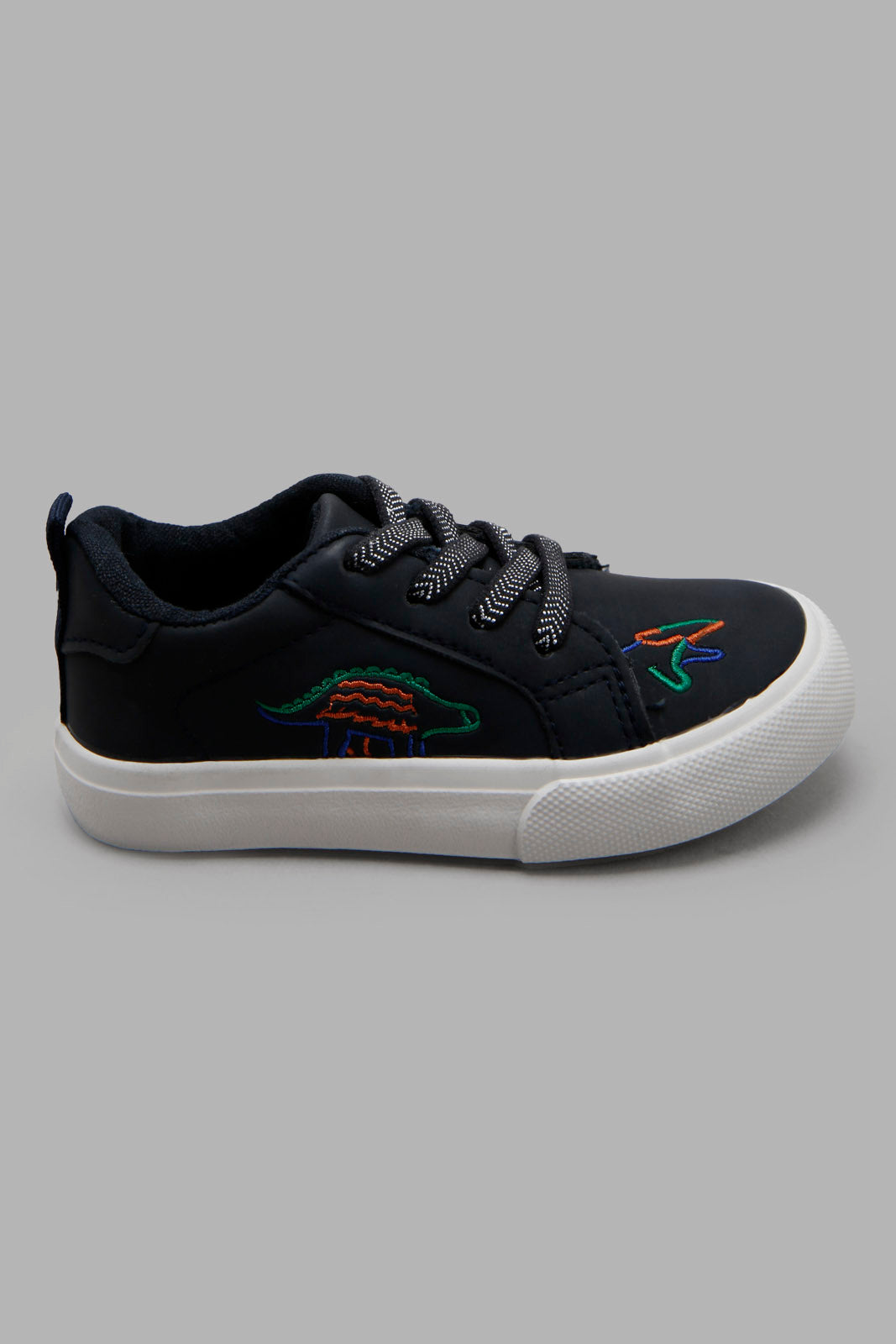 Redtag-Navy-Lace-Up-Dinosaur-Trim-Sneaker-Category:Shoes,-Colour:Navy,-Deals:New-In,-Filter:Boys-Footwear-(1-to-3-Yrs),-INB-Shoes,-New-In-INB-FOO,-Non-Sale,-Section:Boys-(0-to-14Yrs),-W22A-Infant-Boys-1 to 3 Years