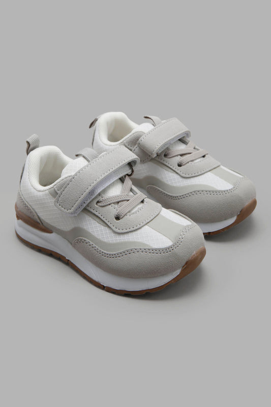 Redtag-Grey-Velcro-Slim-Runner-Category:Shoes,-Colour:Grey,-Deals:New-In,-Filter:Boys-Footwear-(1-to-3-Yrs),-INB-Shoes,-New-In-INB-FOO,-Non-Sale,-Section:Boys-(0-to-14Yrs),-W22A-Infant-Boys-1 to 3 Years
