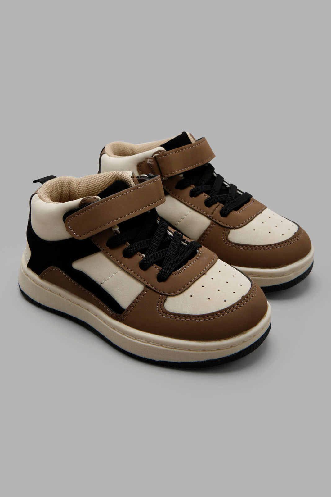 Redtag-White-High-Top-Boots-Category:Boots,-Colour:Brown,-Deals:New-In,-Filter:Boys-Footwear-(1-to-3-Yrs),-INB-Boots,-New-In-INB-FOO,-Non-Sale,-Section:Boys-(0-to-14Yrs),-W22A-Infant-Boys-1 to 3 Years