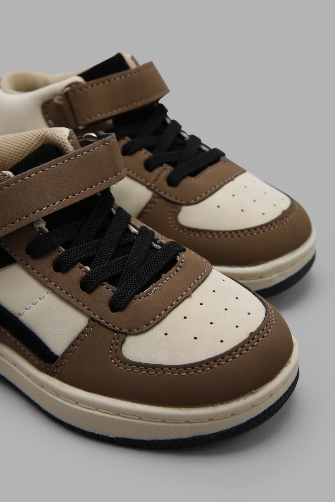 Redtag-White-High-Top-Boots-Category:Boots,-Colour:Brown,-Deals:New-In,-Filter:Boys-Footwear-(1-to-3-Yrs),-INB-Boots,-New-In-INB-FOO,-Non-Sale,-Section:Boys-(0-to-14Yrs),-W22A-Infant-Boys-1 to 3 Years
