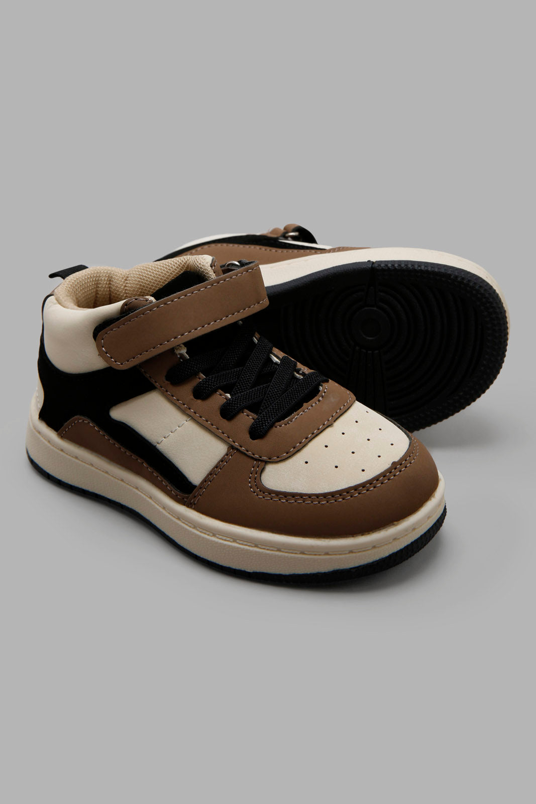 Redtag-White-High-Top-Boots-Category:Boots,-Colour:Brown,-Deals:New-In,-Filter:Boys-Footwear-(1-to-3-Yrs),-INB-Boots,-New-In-INB-FOO,-Non-Sale,-Section:Boys-(0-to-14Yrs),-W22A-Infant-Boys-1 to 3 Years