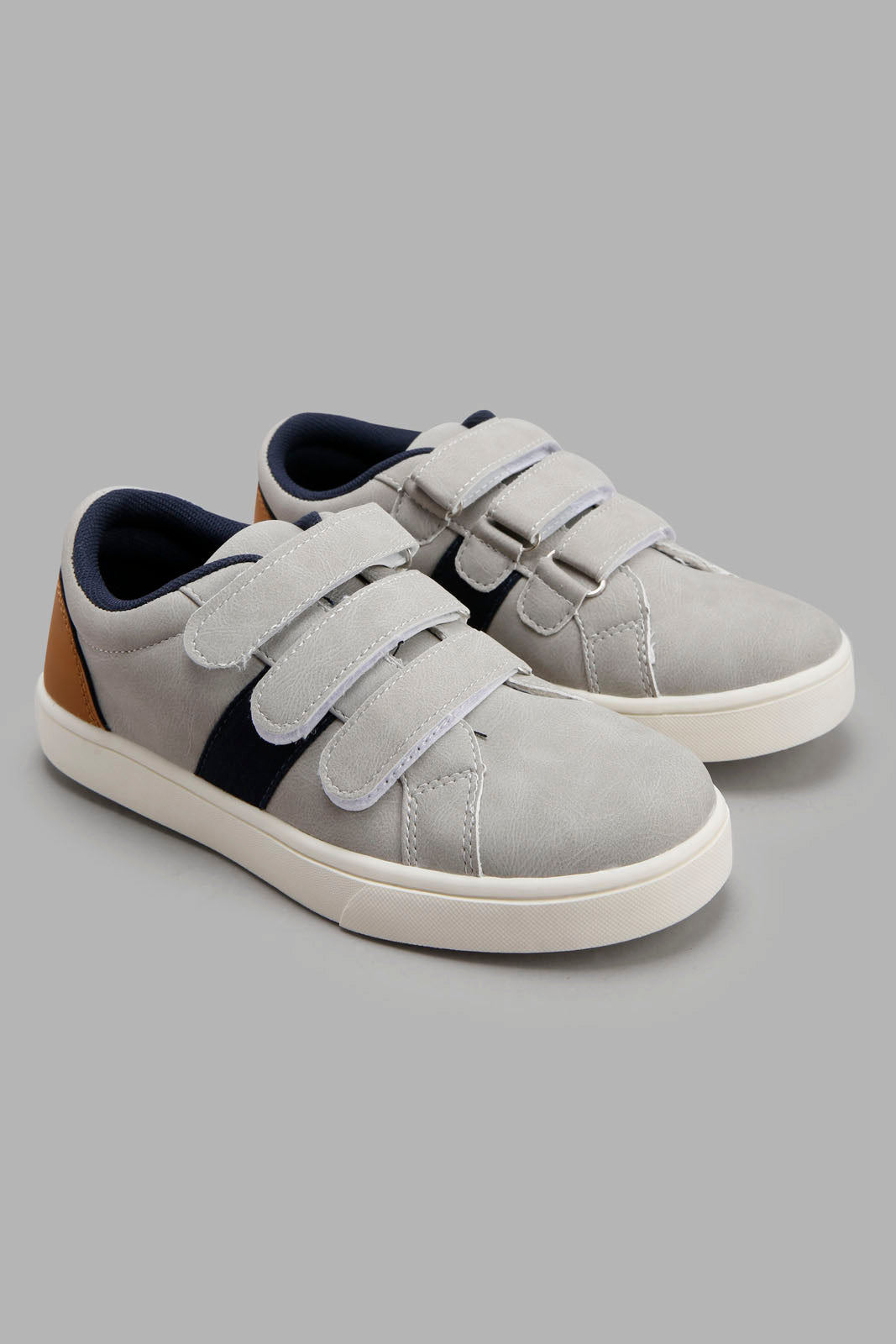 Redtag-Grey-Colour-Block-Sneaker-BOY-Shoes,-Category:Shoes,-Colour:Grey,-Deals:New-In,-Filter:Boys-Footwear-(3-to-5-Yrs),-New-In-BOY-FOO,-Non-Sale,-Section:Boys-(0-to-14Yrs),-W22A-Boys-3 to 5 Years