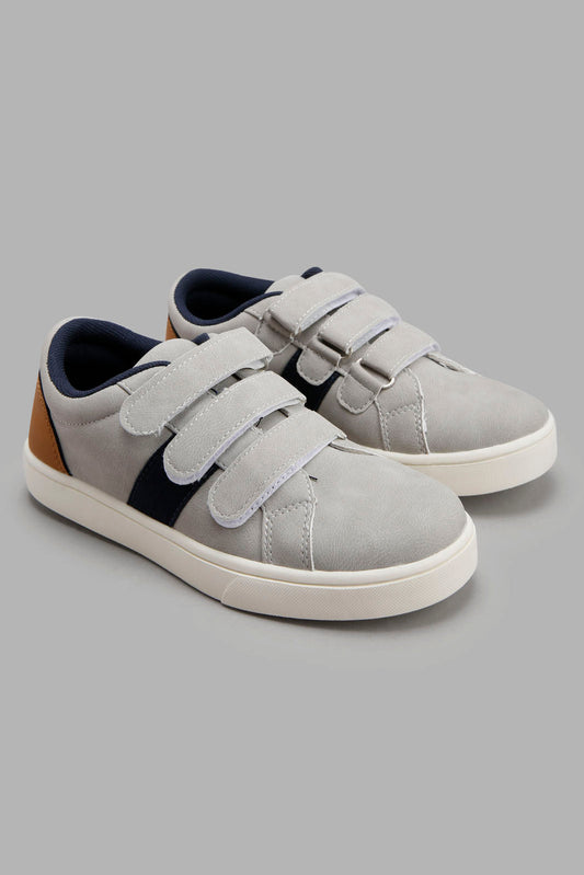 Redtag-Grey-Colour-Block-Sneaker-BOY-Shoes,-Category:Shoes,-Colour:Grey,-Deals:New-In,-Filter:Boys-Footwear-(3-to-5-Yrs),-New-In-BOY-FOO,-Non-Sale,-Section:Boys-(0-to-14Yrs),-W22A-Boys-3 to 5 Years