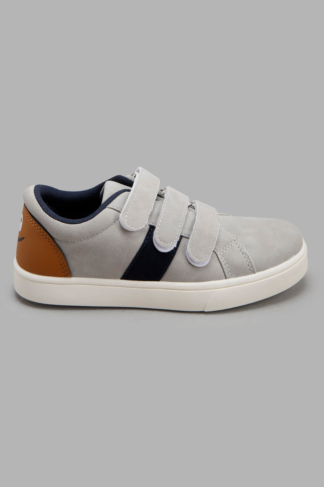 Redtag-Grey-Colour-Block-Sneaker-BOY-Shoes,-Category:Shoes,-Colour:Grey,-Deals:New-In,-Filter:Boys-Footwear-(3-to-5-Yrs),-New-In-BOY-FOO,-Non-Sale,-Section:Boys-(0-to-14Yrs),-W22A-Boys-3 to 5 Years