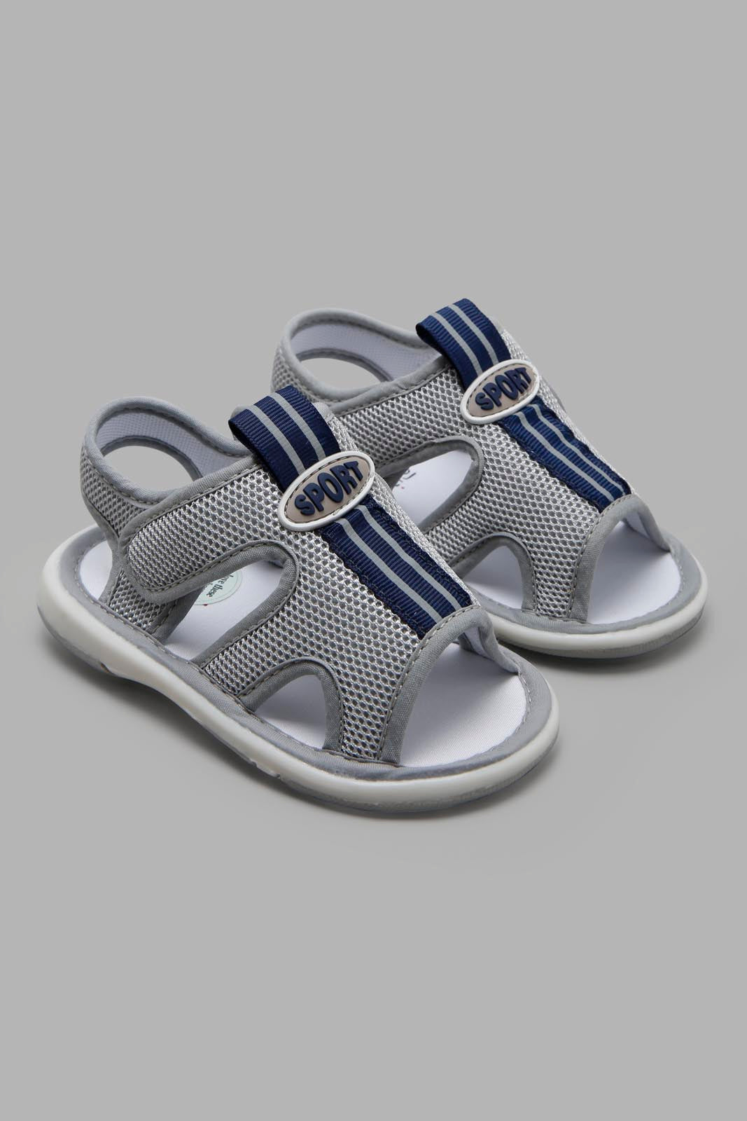 Redtag-Grey-Logo-Patch-Pump-Category:Trainers,-Colour:Grey,-Deals:New-In,-Filter:Boys-Footwear-(1-to-3-Yrs),-INB-Trainers,-New-In-INB-FOO,-Non-Sale,-Section:Boys-(0-to-14Yrs),-W22A-Infant-Boys-1 to 3 Years