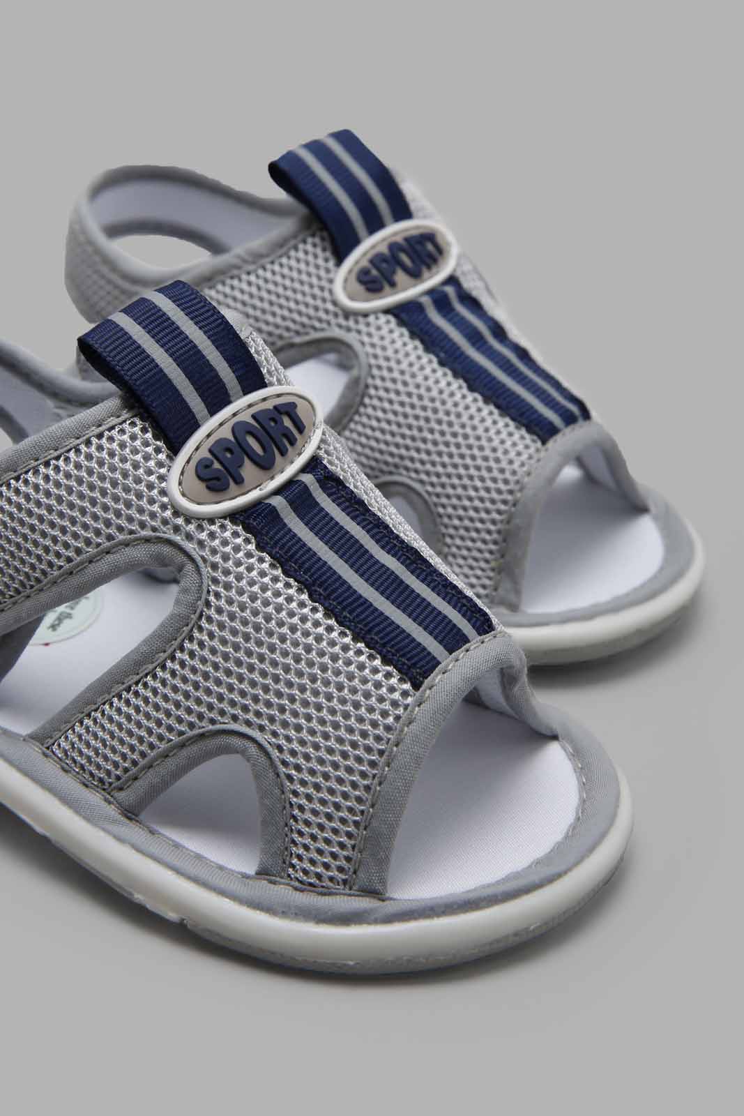 Redtag-Grey-Logo-Patch-Pump-Category:Trainers,-Colour:Grey,-Deals:New-In,-Filter:Boys-Footwear-(1-to-3-Yrs),-INB-Trainers,-New-In-INB-FOO,-Non-Sale,-Section:Boys-(0-to-14Yrs),-W22A-Infant-Boys-1 to 3 Years