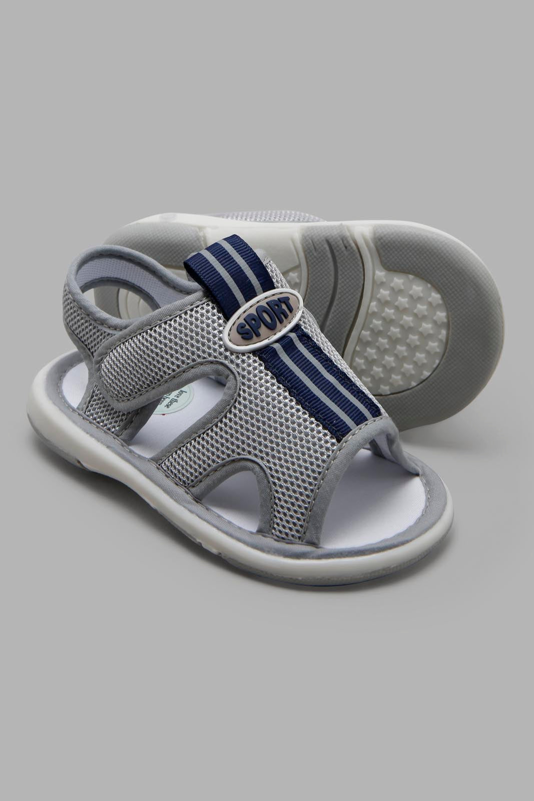 Redtag-Grey-Logo-Patch-Pump-Category:Trainers,-Colour:Grey,-Deals:New-In,-Filter:Boys-Footwear-(1-to-3-Yrs),-INB-Trainers,-New-In-INB-FOO,-Non-Sale,-Section:Boys-(0-to-14Yrs),-W22A-Infant-Boys-1 to 3 Years