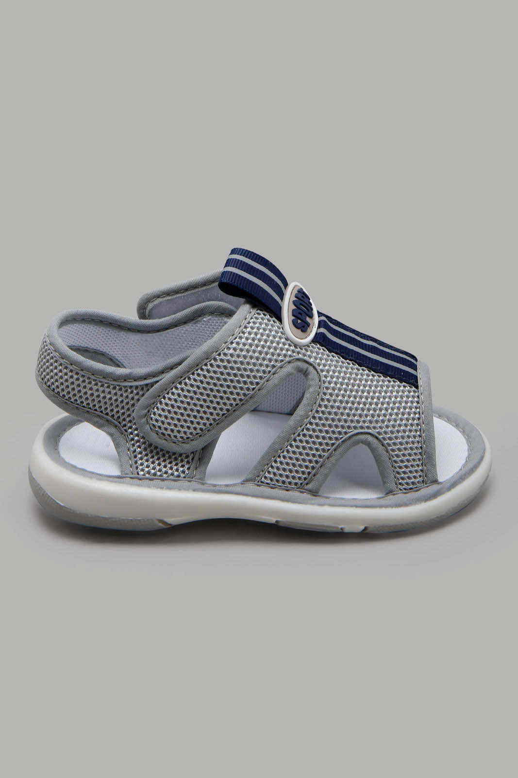 Redtag-Grey-Logo-Patch-Pump-Category:Trainers,-Colour:Grey,-Deals:New-In,-Filter:Boys-Footwear-(1-to-3-Yrs),-INB-Trainers,-New-In-INB-FOO,-Non-Sale,-Section:Boys-(0-to-14Yrs),-W22A-Infant-Boys-1 to 3 Years