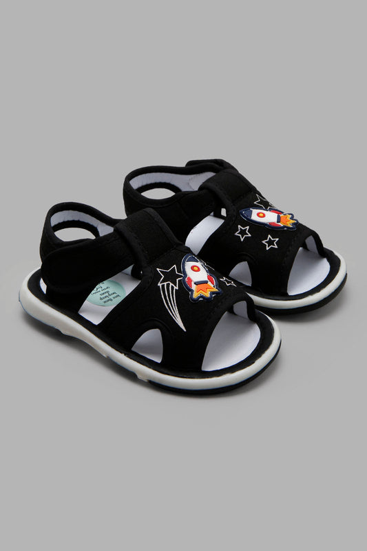 Redtag-Black-Logo-Patch-Pump-Category:Trainers,-Colour:Black,-Deals:New-In,-Filter:Boys-Footwear-(1-to-3-Yrs),-INB-Trainers,-New-In-INB-FOO,-Non-Sale,-Section:Boys-(0-to-14Yrs),-W22A-Infant-Boys-1 to 3 Years