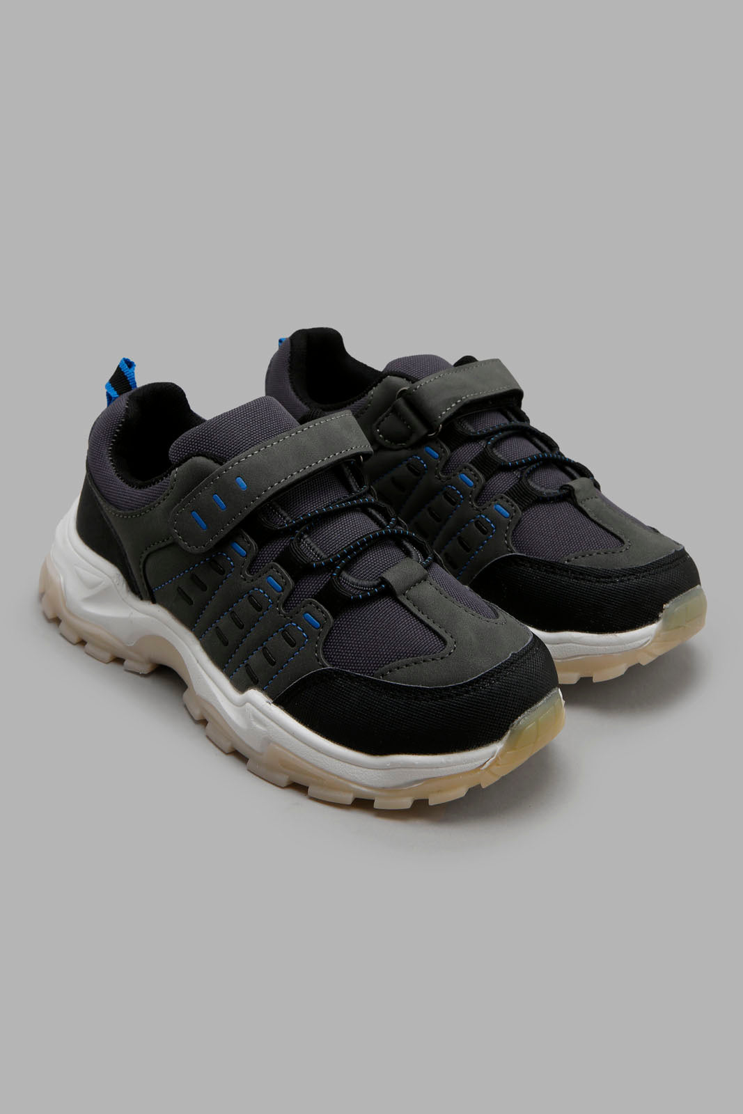 Redtag-Grey-Colour-Block-Trekker-BOY-Trainers,-Category:Trainers,-Colour:Grey,-Deals:New-In,-Filter:Boys-Footwear-(3-to-5-Yrs),-New-In-BOY-FOO,-Non-Sale,-Section:Boys-(0-to-14Yrs),-W22A-Boys-3 to 5 Years