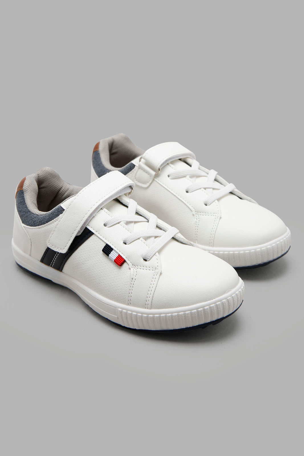 Redtag-White-Colour-Block-Sneaker-BSR-Shoes,-BTS,-Category:Shoes,-Colour:White,-Deals:New-In,-Filter:Boys-Footwear-(5-to-14-Yrs),-New-In-BSR-FOO,-Non-Sale,-Section:Boys-(0-to-14Yrs),-W22A-Senior-Boys-5 to 14 Years