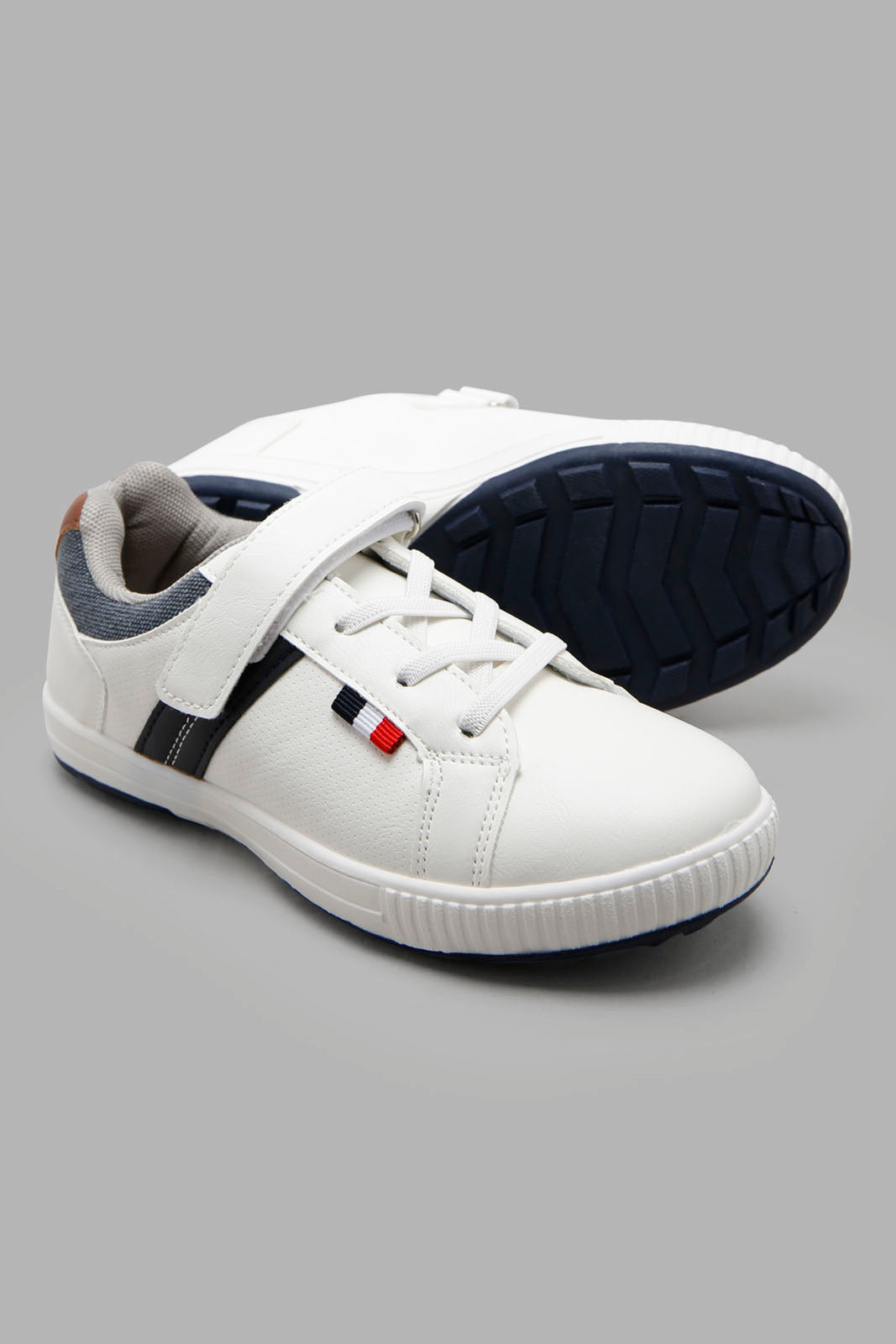Redtag-White-Colour-Block-Sneaker-BSR-Shoes,-BTS,-Category:Shoes,-Colour:White,-Deals:New-In,-Filter:Boys-Footwear-(5-to-14-Yrs),-New-In-BSR-FOO,-Non-Sale,-Section:Boys-(0-to-14Yrs),-W22A-Senior-Boys-5 to 14 Years