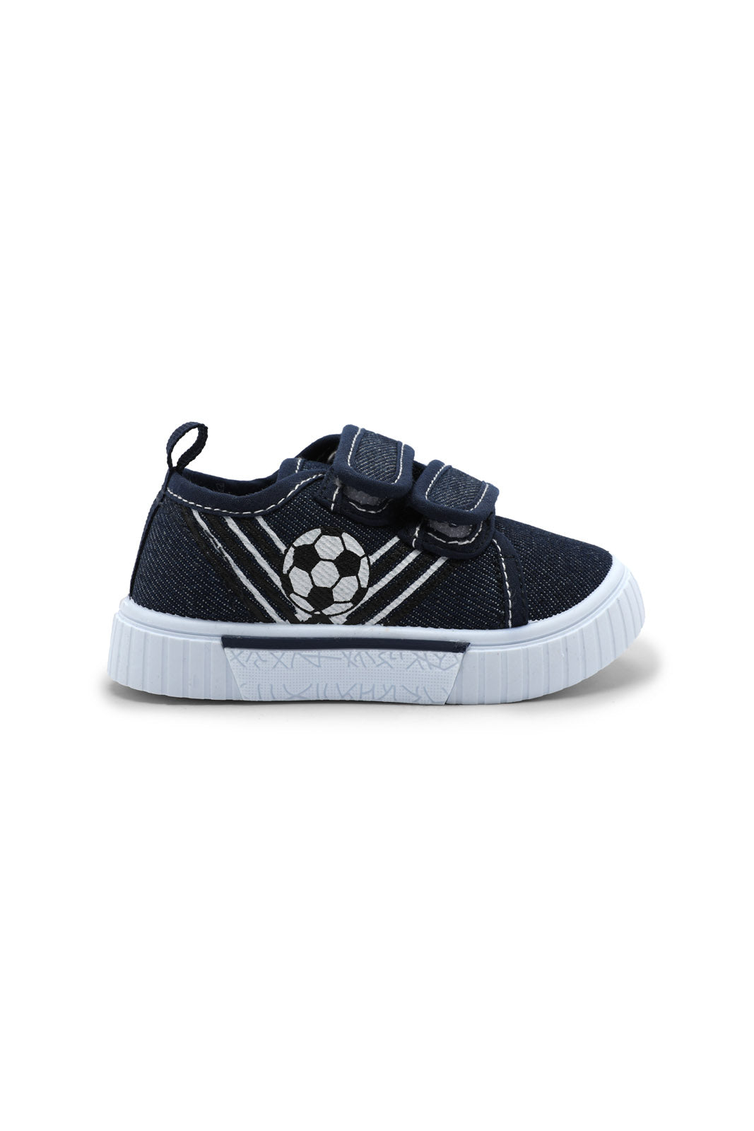 Redtag-Denim-Soccer-Print-Pump-Category:Sandals,-Colour:Denim,-Deals:New-In,-Dept:Boys,-Filter:Boys-Footwear-(1-to-3-Yrs),-INB-Sandals,-New-In-INB-FOO,-Non-Sale,-Section:Boys-(0-to-14Yrs),-W22B-Infant-Boys-1 to 3 Years