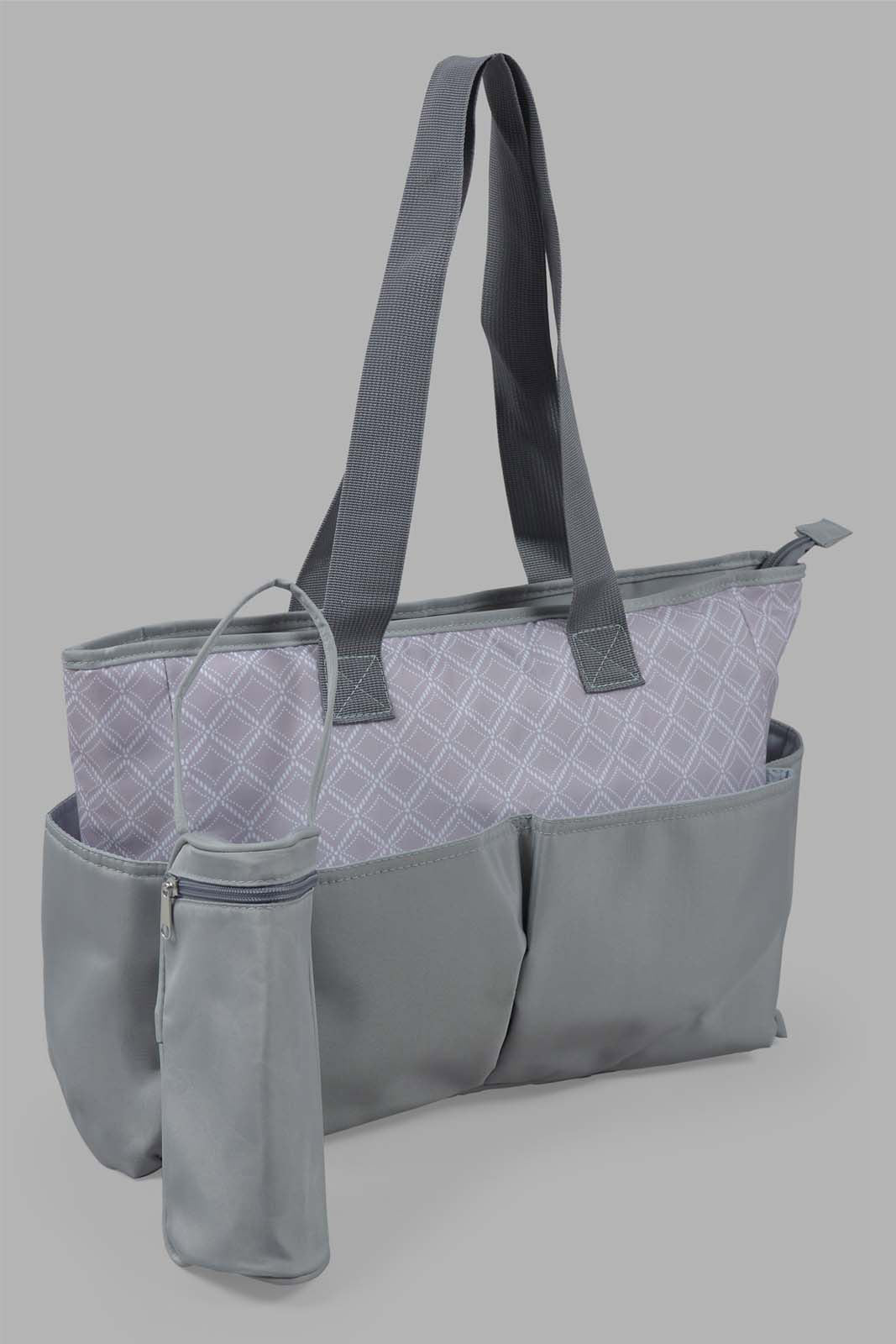 Redtag-Grey-Mama-Bag-Category:Bags,-Colour:Grey,-Filter:Newborn-Accessories,-NBN-Bags,-New-In,-New-In-NBN-ACC,-Non-Sale,-Section:Boys-(0-to-14Yrs),-W22O-New-Born-Baby-