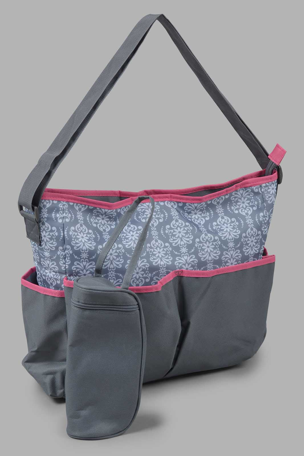 Redtag-Grey-Mama-Bag-Category:Bags,-Colour:Grey,-Filter:Newborn-Accessories,-NBN-Bags,-New-In,-New-In-NBN-ACC,-Non-Sale,-Section:Boys-(0-to-14Yrs),-W22O-New-Born-Baby-
