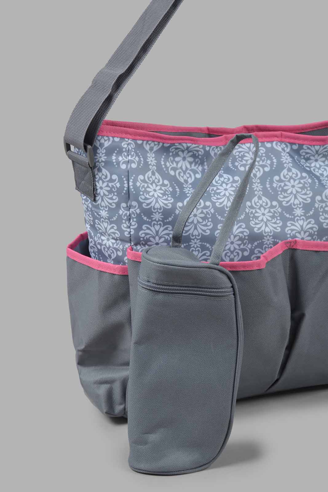 Redtag-Grey-Mama-Bag-Category:Bags,-Colour:Grey,-Filter:Newborn-Accessories,-NBN-Bags,-New-In,-New-In-NBN-ACC,-Non-Sale,-Section:Boys-(0-to-14Yrs),-W22O-New-Born-Baby-
