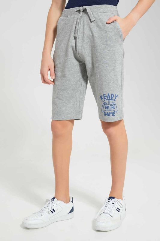 Redtag-Grey-Mel-Table-Active-Shorts-BSR-Shorts,-Category:Shorts,-Colour:Grey,-Deals:New-In,-Filter:Senior-Boys-(8-to-14-Yrs),-New-In-BSR-APL,-Non-Sale,-Section:Boys-(0-to-14Yrs),-TBL,-W22O-Senior-Boys-9 to 14 Years