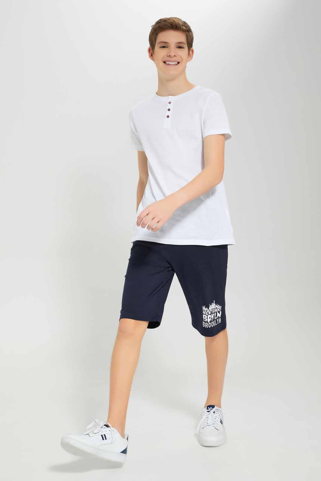 Redtag-Navy-Table-Active-Shorts-BSR-Shorts,-Category:Shorts,-Colour:Navy,-Deals:New-In,-Filter:Senior-Boys-(8-to-14-Yrs),-New-In-BSR-APL,-Non-Sale,-Section:Boys-(0-to-14Yrs),-TBL,-W22O-Senior-Boys-9 to 14 Years