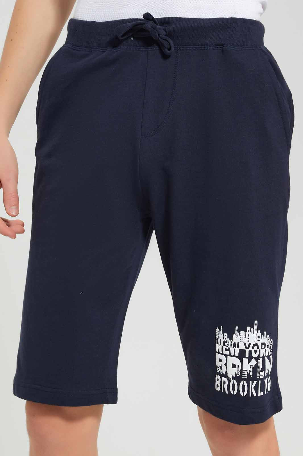 Redtag-Navy-Table-Active-Shorts-BSR-Shorts,-Category:Shorts,-Colour:Navy,-Deals:New-In,-Filter:Senior-Boys-(8-to-14-Yrs),-New-In-BSR-APL,-Non-Sale,-Section:Boys-(0-to-14Yrs),-TBL,-W22O-Senior-Boys-9 to 14 Years