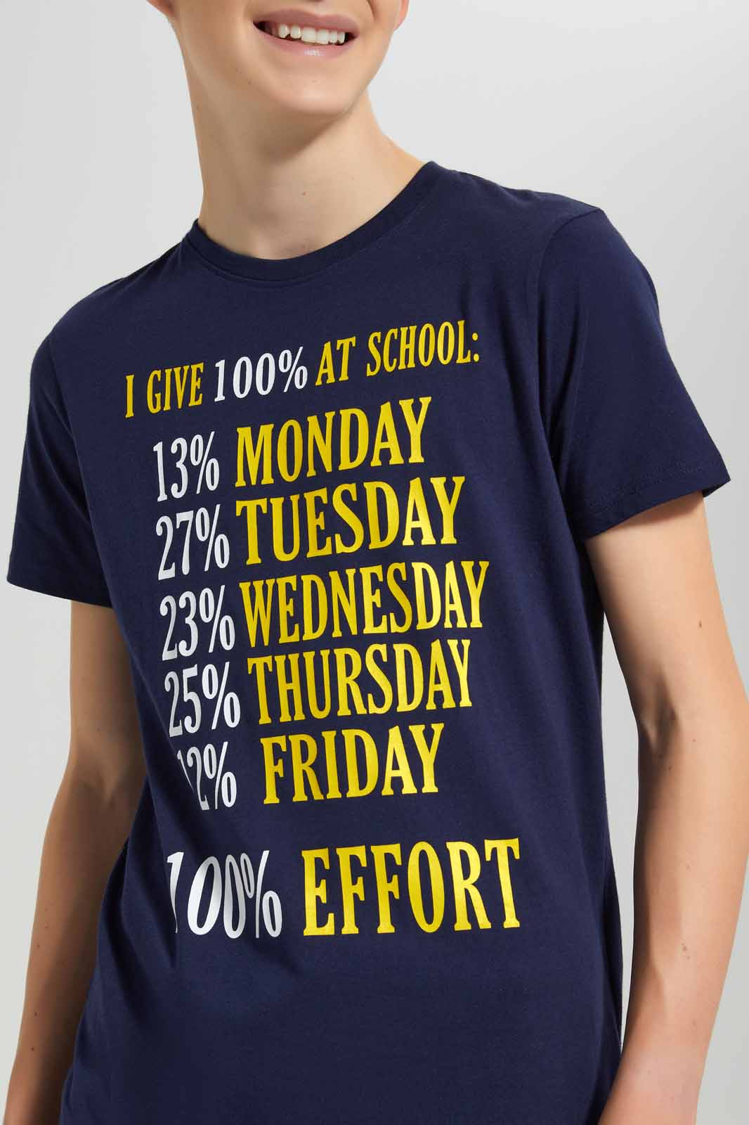 Redtag-Navy-100%-Effort-Graphic-T-Shirt-BSR-T-Shirts,-Category:T-Shirts,-Colour:Navy,-Deals:New-In,-Filter:Senior-Boys-(9-to-14-Yrs),-New-In-BSR-APL,-Non-Sale,-Section:Boys-(0-to-14Yrs),-TBL,-W22O-Senior-Boys-9 to 14 Years