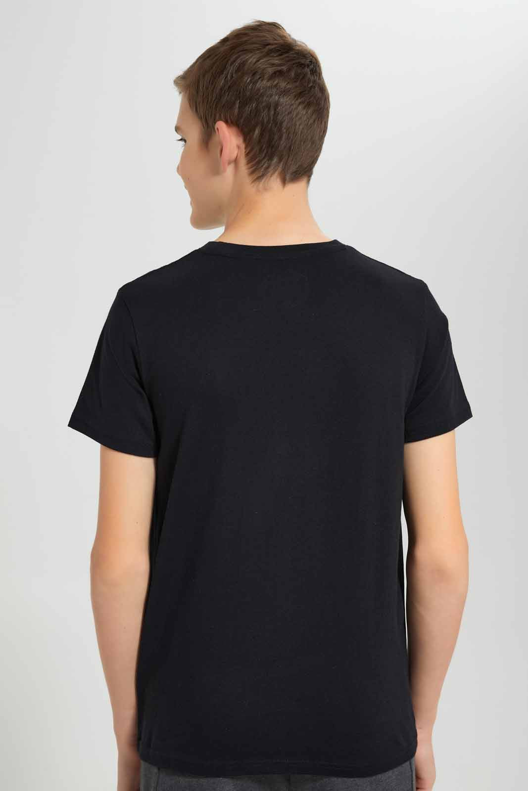Redtag-Black-Too-Cool-For-One-Planet-Graphic-T-Shirt-BSR-T-Shirts,-Category:T-Shirts,-Colour:Black,-Deals:New-In,-Filter:Senior-Boys-(9-to-14-Yrs),-New-In-BSR-APL,-Non-Sale,-Section:Boys-(0-to-14Yrs),-TBL,-W22O-Senior-Boys-9 to 14 Years