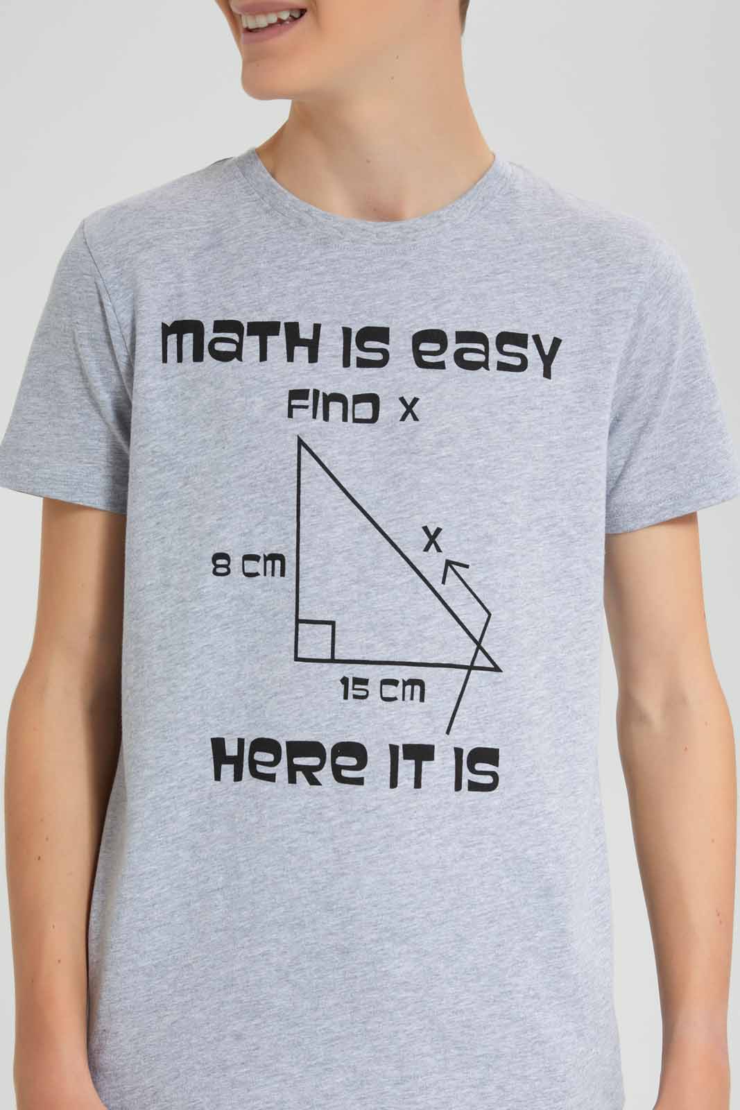 Redtag-Grey-Mel-Math-Is-Easy-Graphic-T-Shirt-BSR-T-Shirts,-Category:T-Shirts,-Colour:Grey,-Deals:New-In,-Filter:Senior-Boys-(9-to-14-Yrs),-New-In-BSR-APL,-Non-Sale,-Section:Boys-(0-to-14Yrs),-TBL,-W22O-Senior-Boys-9 to 14 Years
