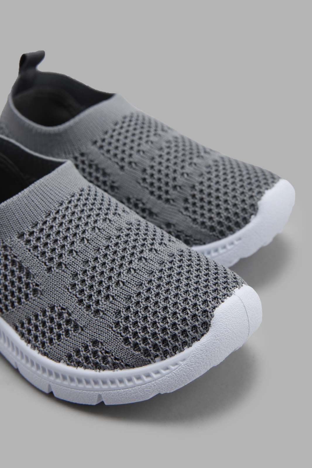 Redtag-Grey-Knit-Pump-Category:Trainers,-Colour:Grey,-Deals:New-In,-Filter:Boys-Footwear-(1-to-3-Yrs),-INB-Trainers,-New-In-INB-FOO,-Non-Sale,-Section:Boys-(0-to-14Yrs),-W22A-Infant-Boys-1 to 3 Years
