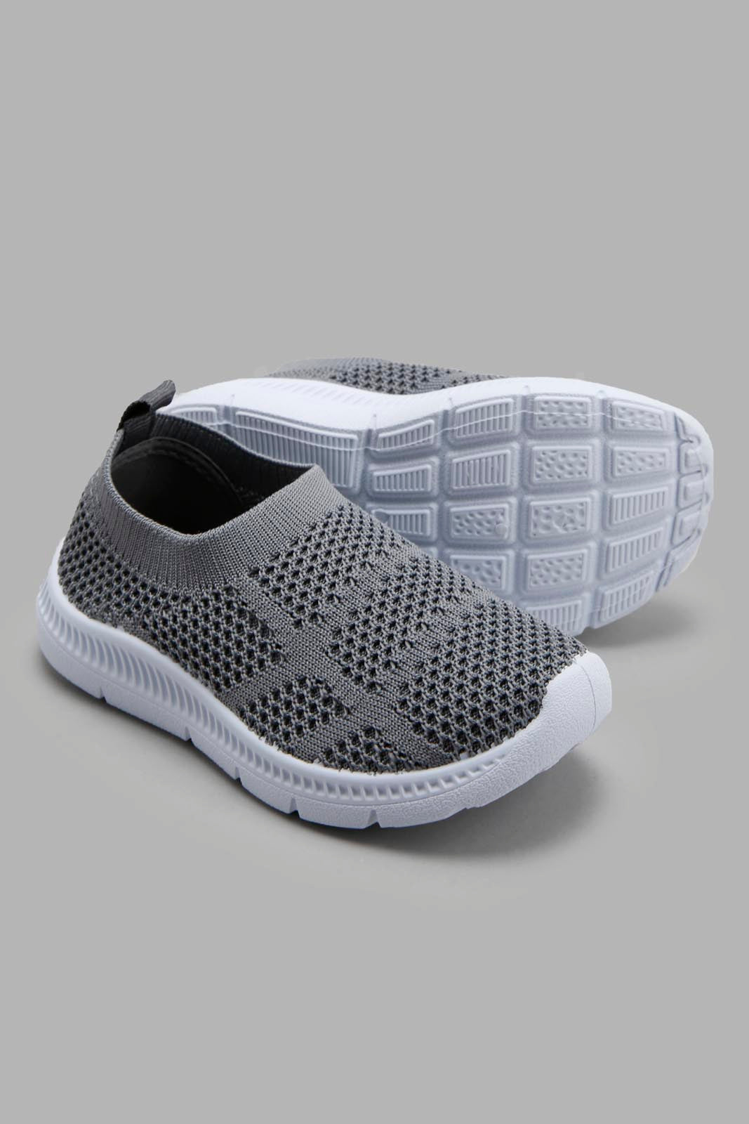 Redtag-Grey-Knit-Pump-Category:Trainers,-Colour:Grey,-Deals:New-In,-Filter:Boys-Footwear-(1-to-3-Yrs),-INB-Trainers,-New-In-INB-FOO,-Non-Sale,-Section:Boys-(0-to-14Yrs),-W22A-Infant-Boys-1 to 3 Years