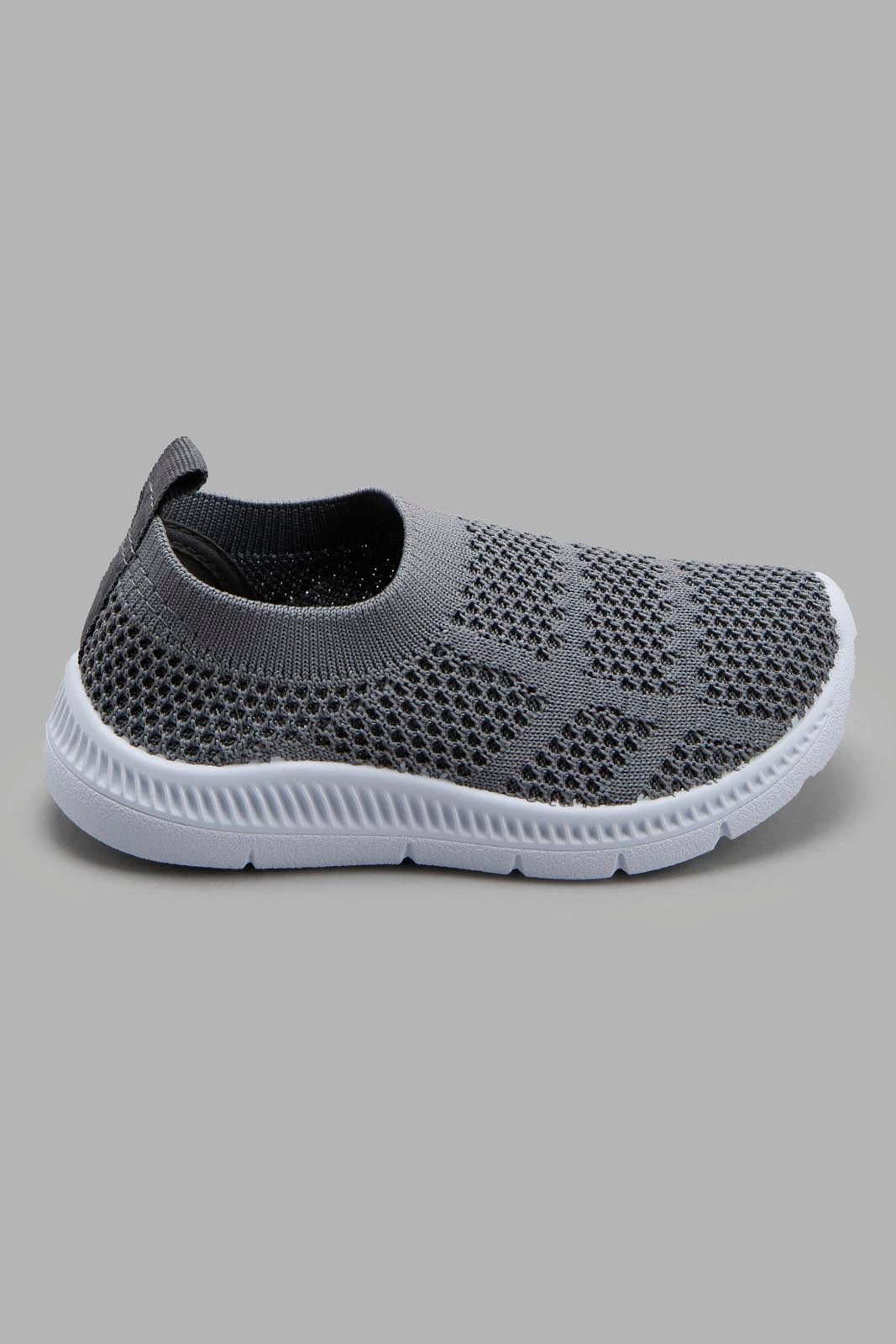 Redtag-Grey-Knit-Pump-Category:Trainers,-Colour:Grey,-Deals:New-In,-Filter:Boys-Footwear-(1-to-3-Yrs),-INB-Trainers,-New-In-INB-FOO,-Non-Sale,-Section:Boys-(0-to-14Yrs),-W22A-Infant-Boys-1 to 3 Years