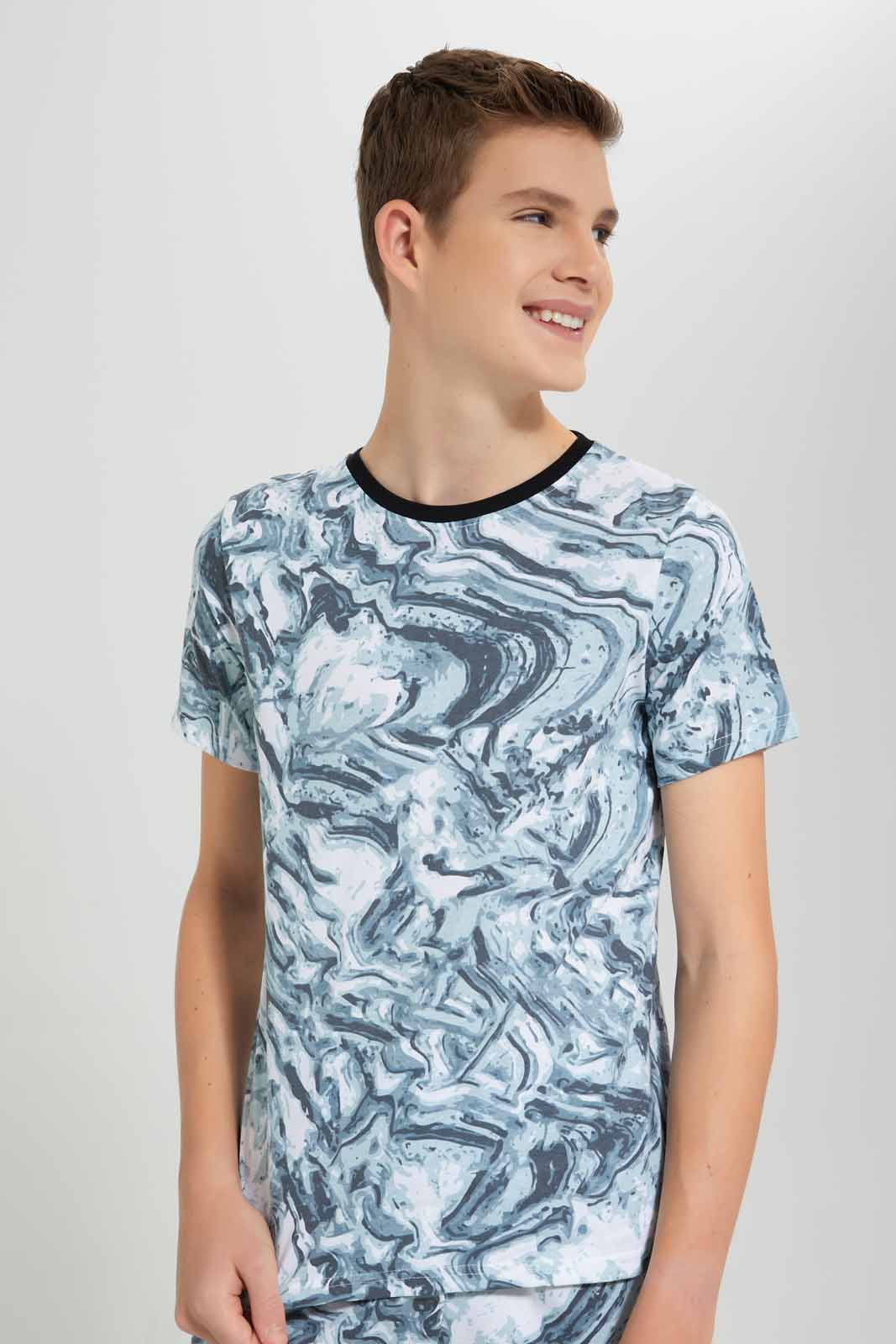 Redtag-White-Marble-Nightsuit-BSR-Pyjama-Sets,-Category:Pyjama-Sets,-CHR,-Colour:White,-Deals:New-In,-Filter:Senior-Boys-(9-to-14-Yrs),-New-In-BSR-APL,-Non-Sale,-Section:Boys-(0-to-14Yrs),-W22O-Senior-Boys-9 to 14 Years