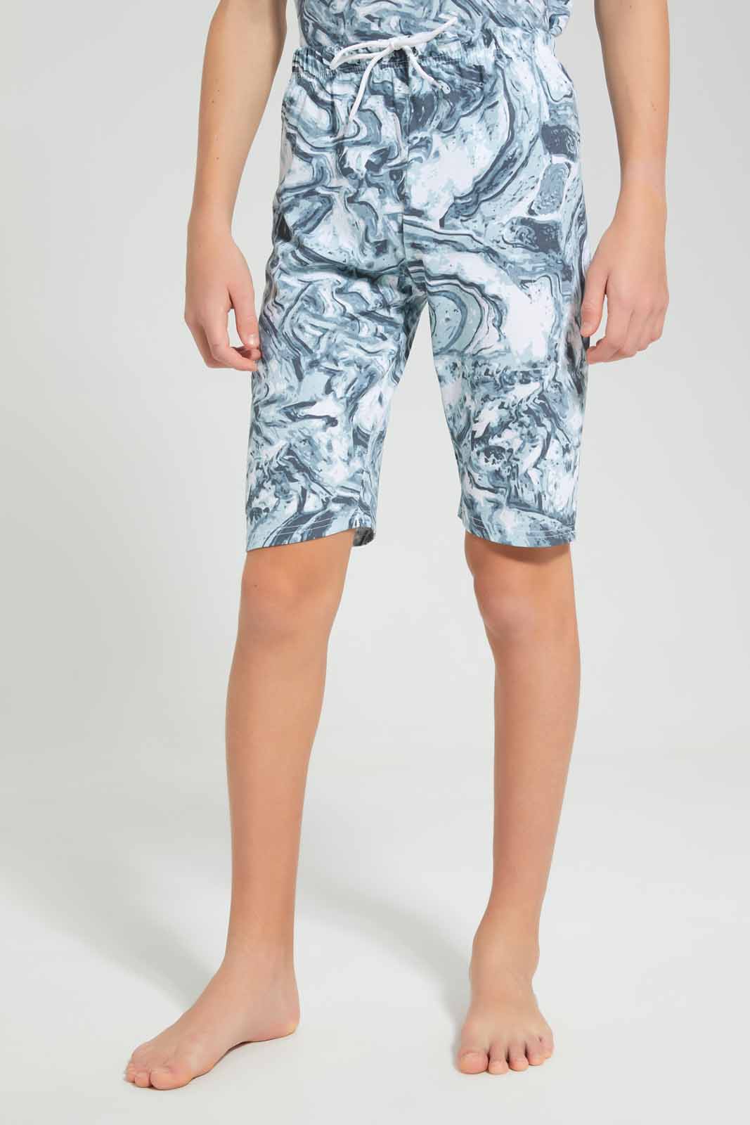 Redtag-White-Marble-Nightsuit-BSR-Pyjama-Sets,-Category:Pyjama-Sets,-CHR,-Colour:White,-Deals:New-In,-Filter:Senior-Boys-(9-to-14-Yrs),-New-In-BSR-APL,-Non-Sale,-Section:Boys-(0-to-14Yrs),-W22O-Senior-Boys-9 to 14 Years
