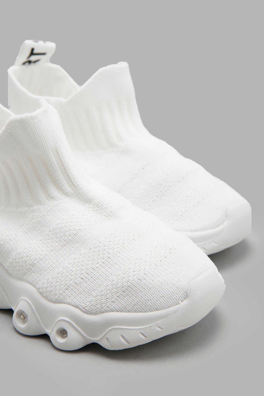 Redtag-White-Knit-Upper-Slip-On-With-Led-Light-Category:Shoes,-Colour:White,-Deals:New-In,-Filter:Boys-Footwear-(1-to-3-Yrs),-INB-Trainers,-New-In-INB-FOO,-Non-Sale,-Section:Boys-(0-to-14Yrs),-W22A-Infant-Boys-1 to 3 Years