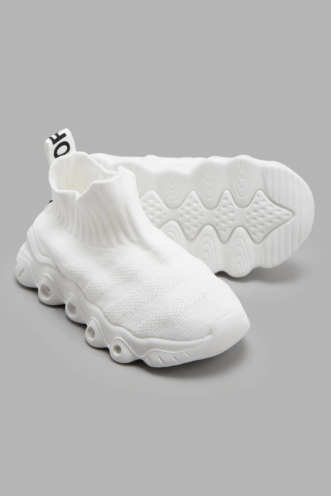 Redtag-White-Knit-Upper-Slip-On-With-Led-Light-Category:Shoes,-Colour:White,-Deals:New-In,-Filter:Boys-Footwear-(1-to-3-Yrs),-INB-Trainers,-New-In-INB-FOO,-Non-Sale,-Section:Boys-(0-to-14Yrs),-W22A-Infant-Boys-1 to 3 Years