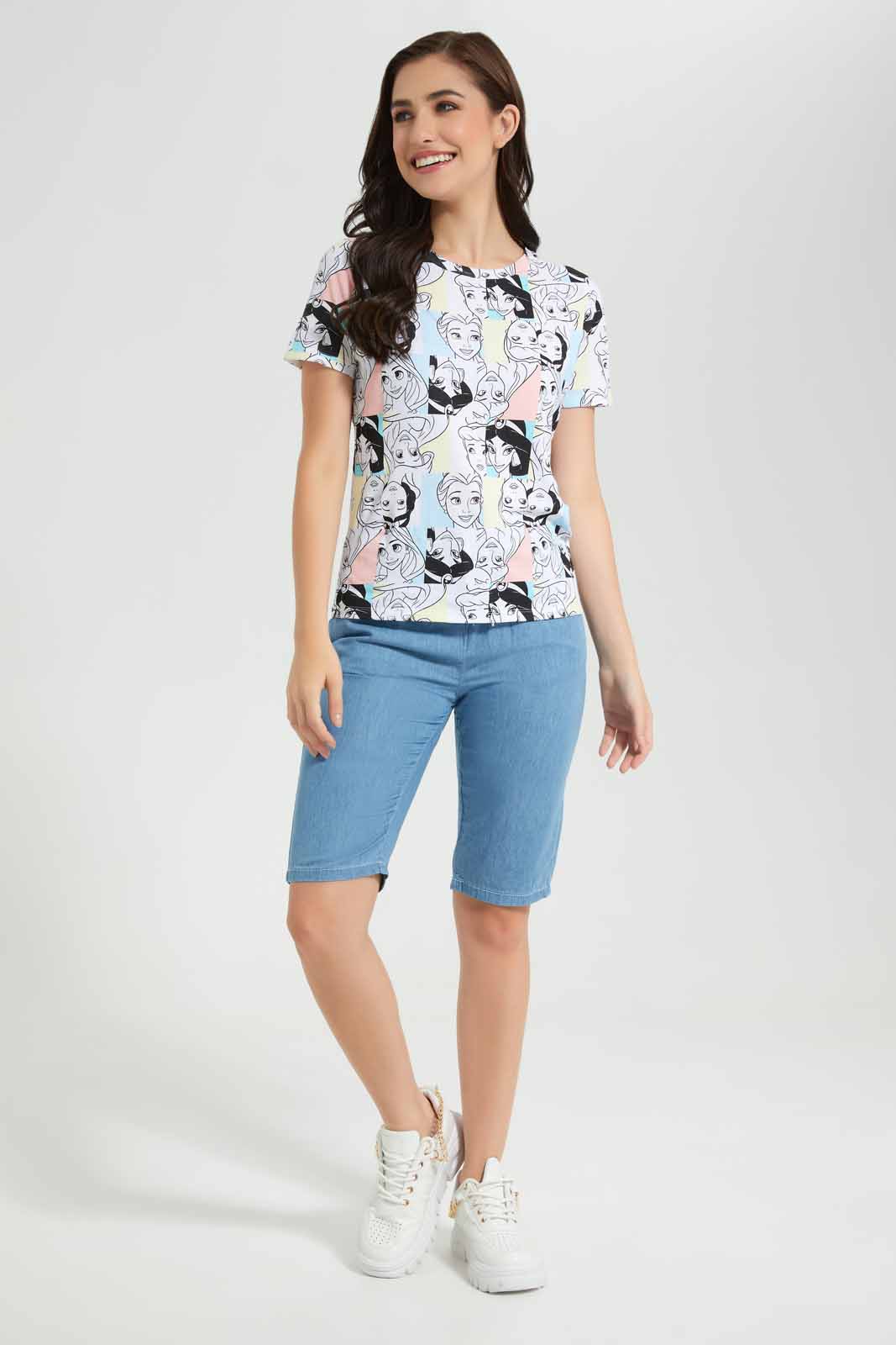 Redtag-Light-Blue-Chambay-Knee-Length-Shorts-Category:Jeans,-Colour:Light-Wash,-Deals:New-In,-Filter:Women's-Clothing,-New-In-Women,-Non-Sale,-S22D,-Section:Women,-Women-Jeans-Women's-