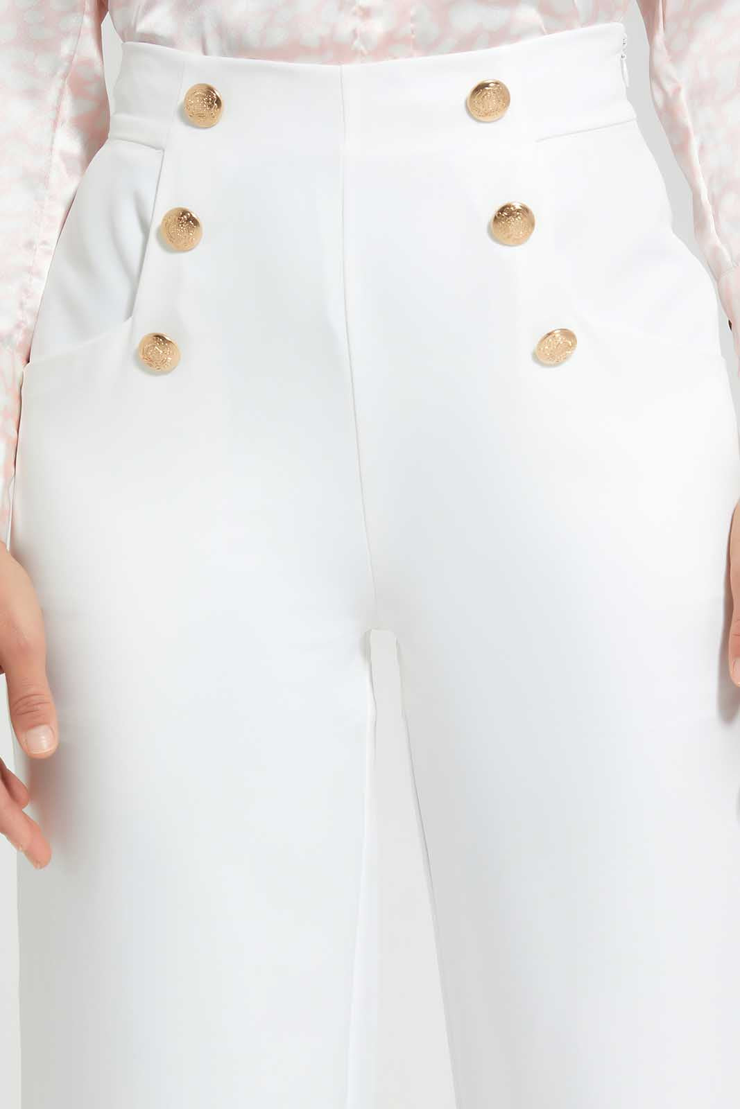 Redtag-white-Botton-Trousers-Category:Trousers,-Colour:White,-Deals:New-In,-Filter:Women's-Clothing,-LMC,-New-In-Women-APL,-Non-Sale,-Section:Women,-W22O,-Women-Trousers--