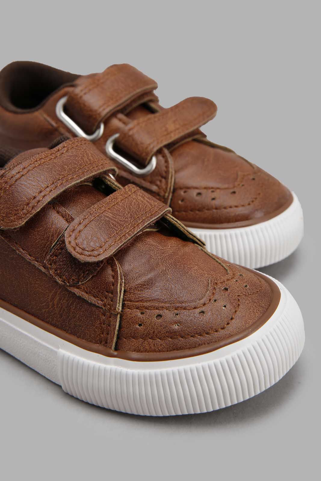 Redtag-Brown-Sneaker-With-Laser-Cut-Category:Shoes,-Colour:Brown,-Deals:New-In,-Filter:Boys-Footwear-(1-to-3-Yrs),-INB-Shoes,-New-In-INB-FOO,-Non-Sale,-Section:Boys-(0-to-14Yrs),-W22A-Infant-Boys-1 to 3 Years